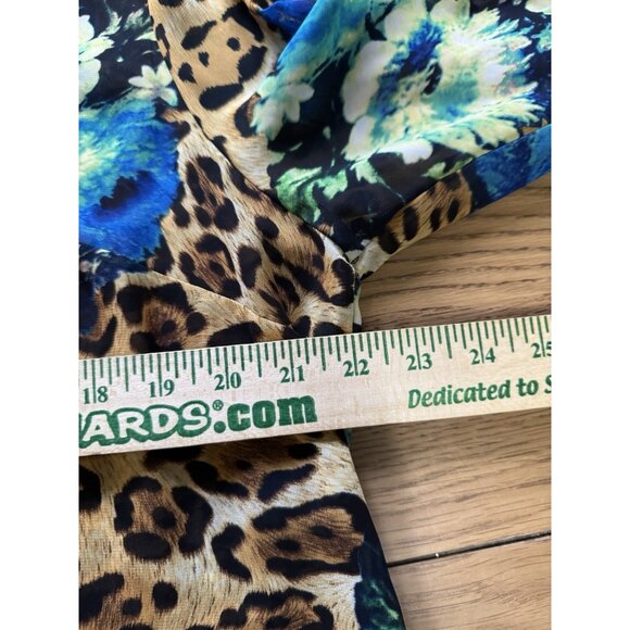 Notations Tunic Blouse Women Size 1X V Neck Long Sleeve Colorful Lightweight - Picture 5 of 11